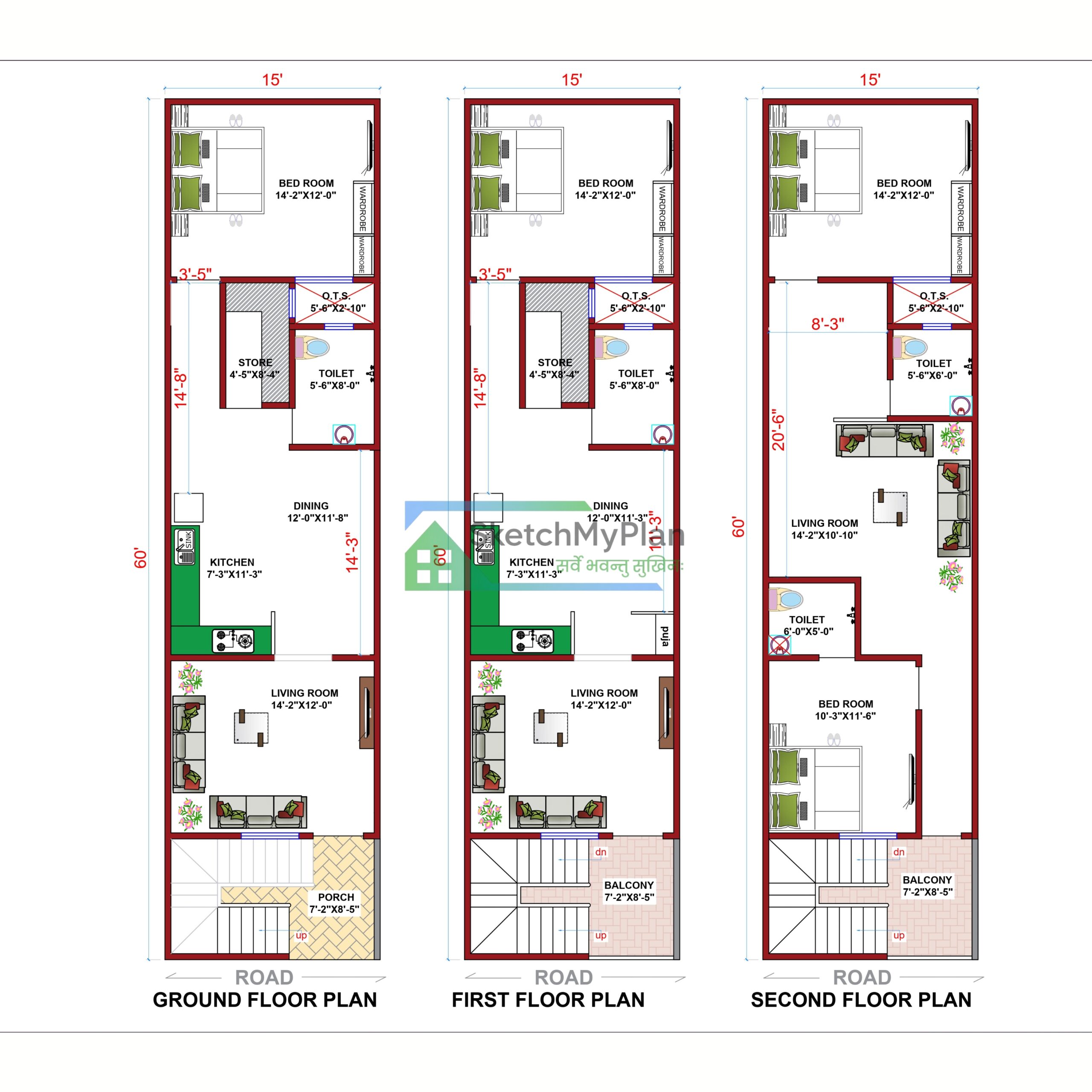 15x60 Floor Plan