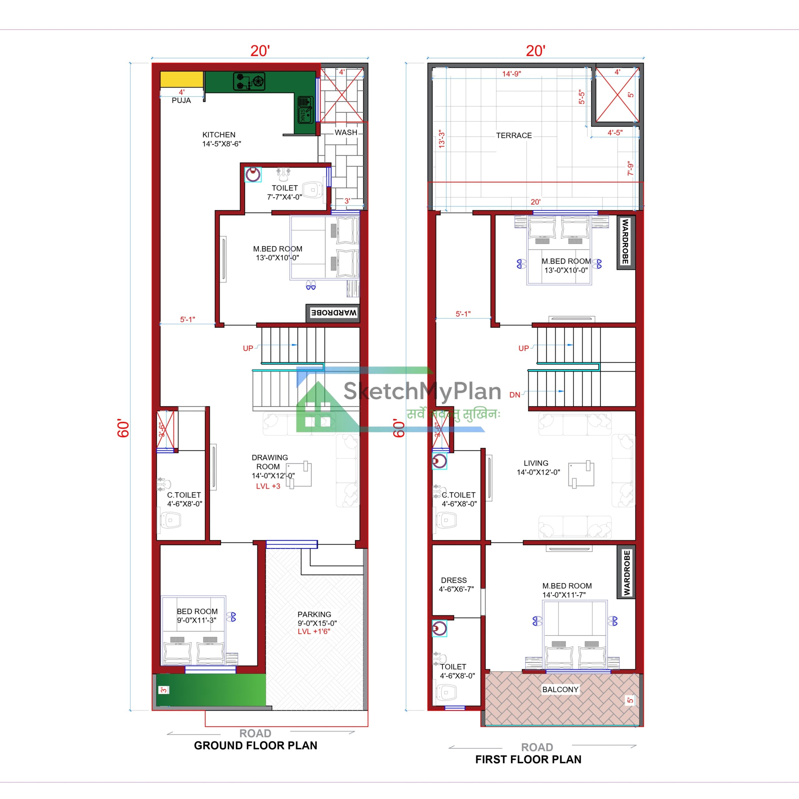20x60 Floor Plan