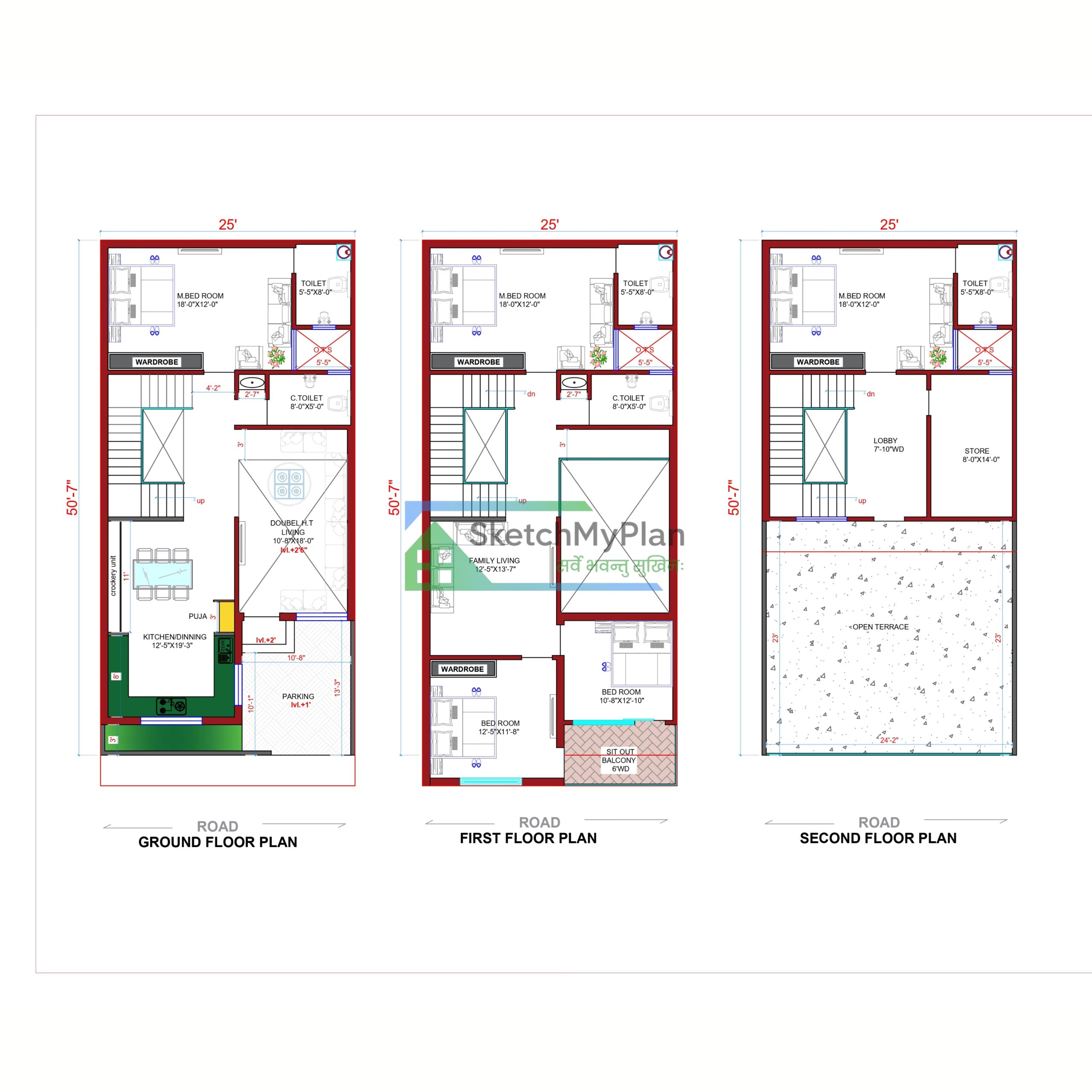 25x50 Floor Plan
